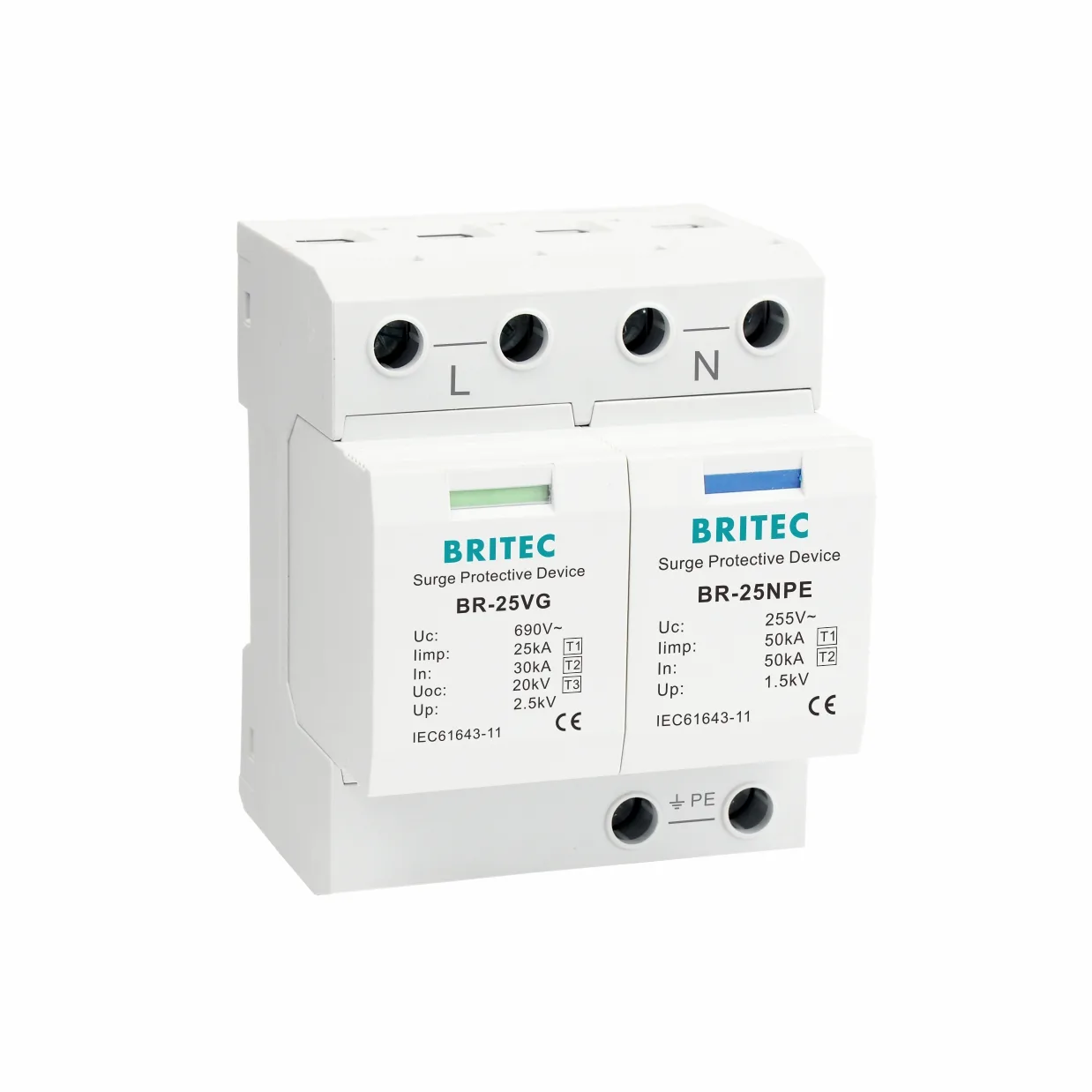 Type 1 25kA Surge Protector For Lightning Grounding