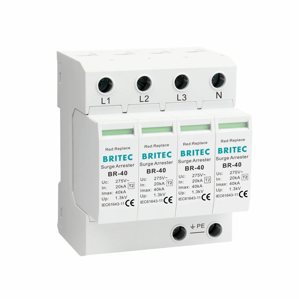 Type 2 Surge Protective Device BR-40 on DIN rail
