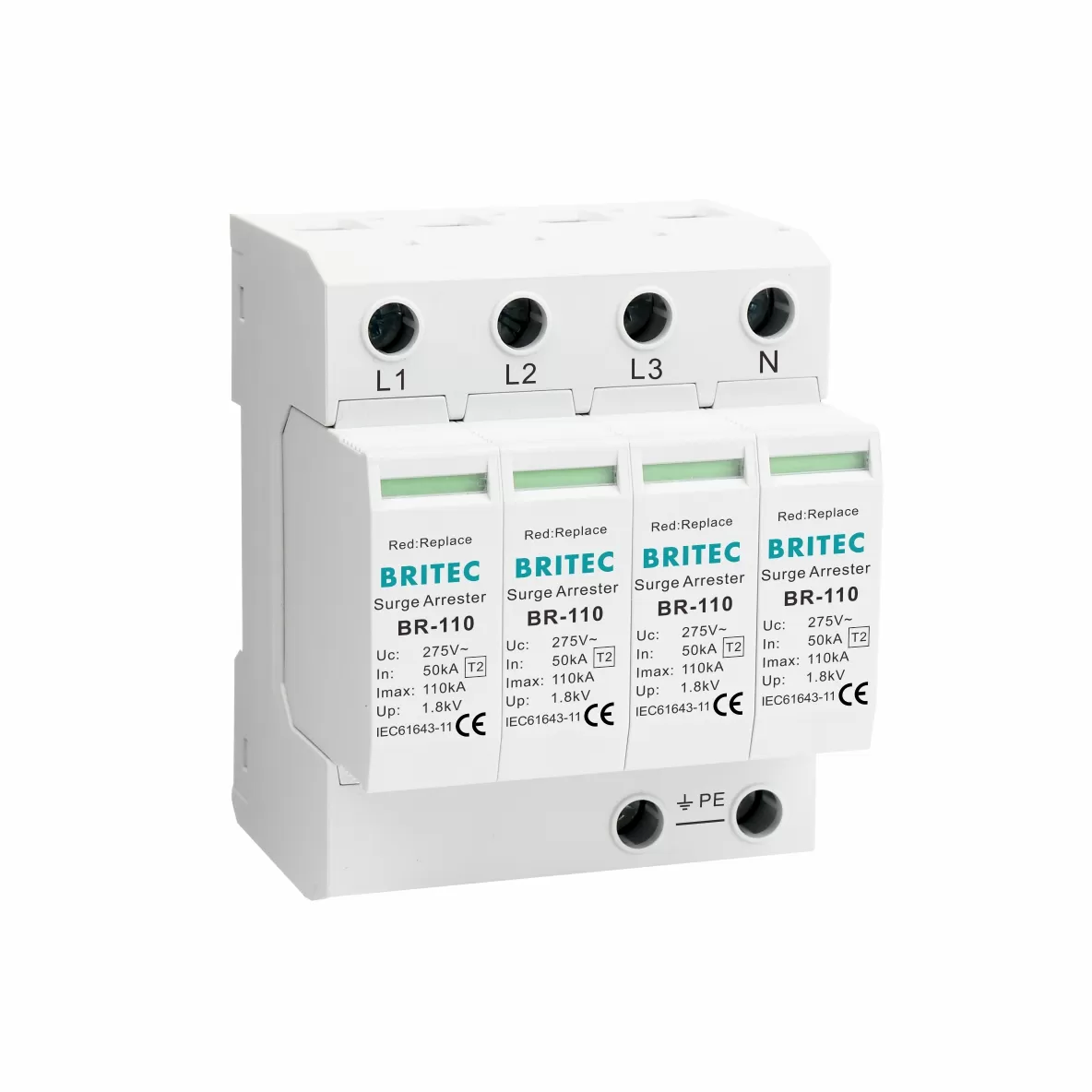 BR-110 4P Type 2 110kA Surge Protective Device For TNS