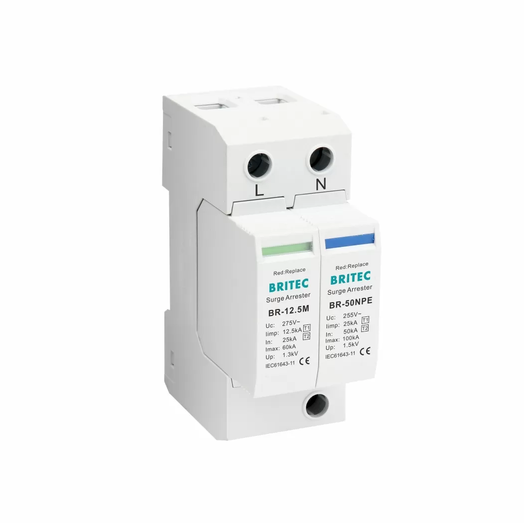 BR-12.5M 1P+N 12.5kA Type 1+2 Surge Protective Device For TT And TNS