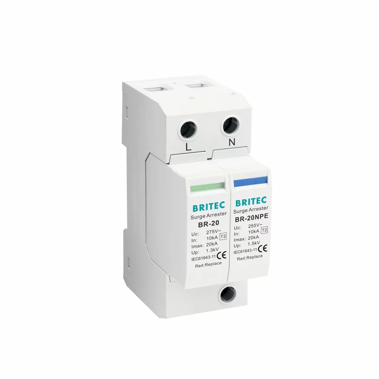 BR-20 1+1 Type 2 20kA Surge Protective Device For TT And TNS
