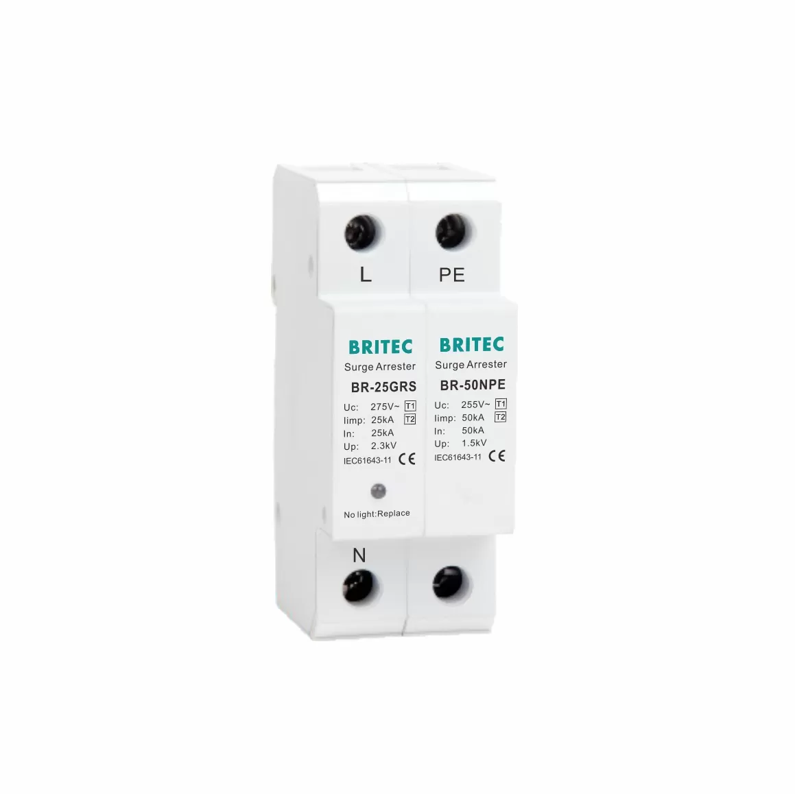 BR-25GRS 1+1 Type 1 25kA Surge Arrester For TT And TNS