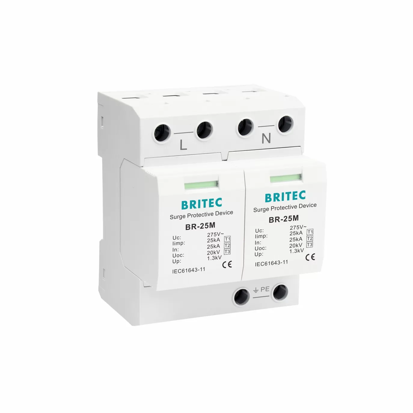 BR-25M 2P Type 1 25kA Surge Arrester For TNS