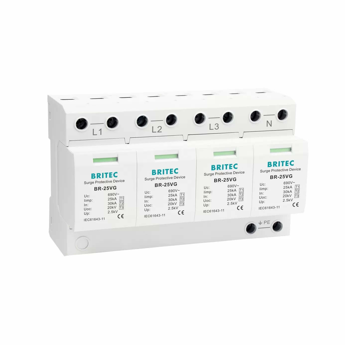 BR-25VG 4P 25kA T1 Surge Protector