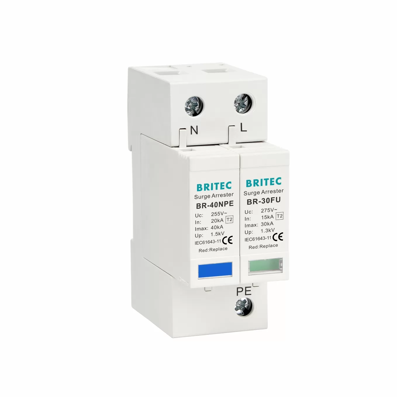 BR-30FU 1+1 30kA Type 2 Surge Protector