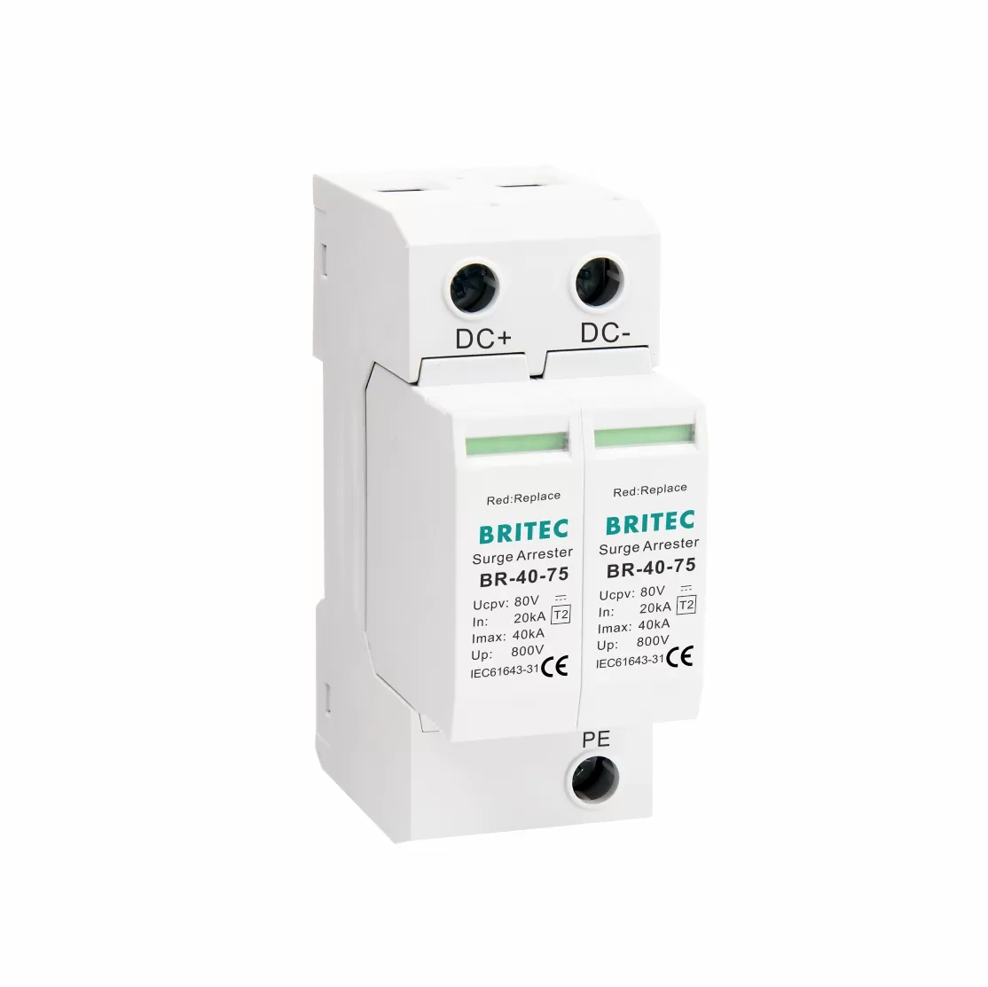 BR-40 75 DC 75V 40kA Type 2 Lightning Arrester