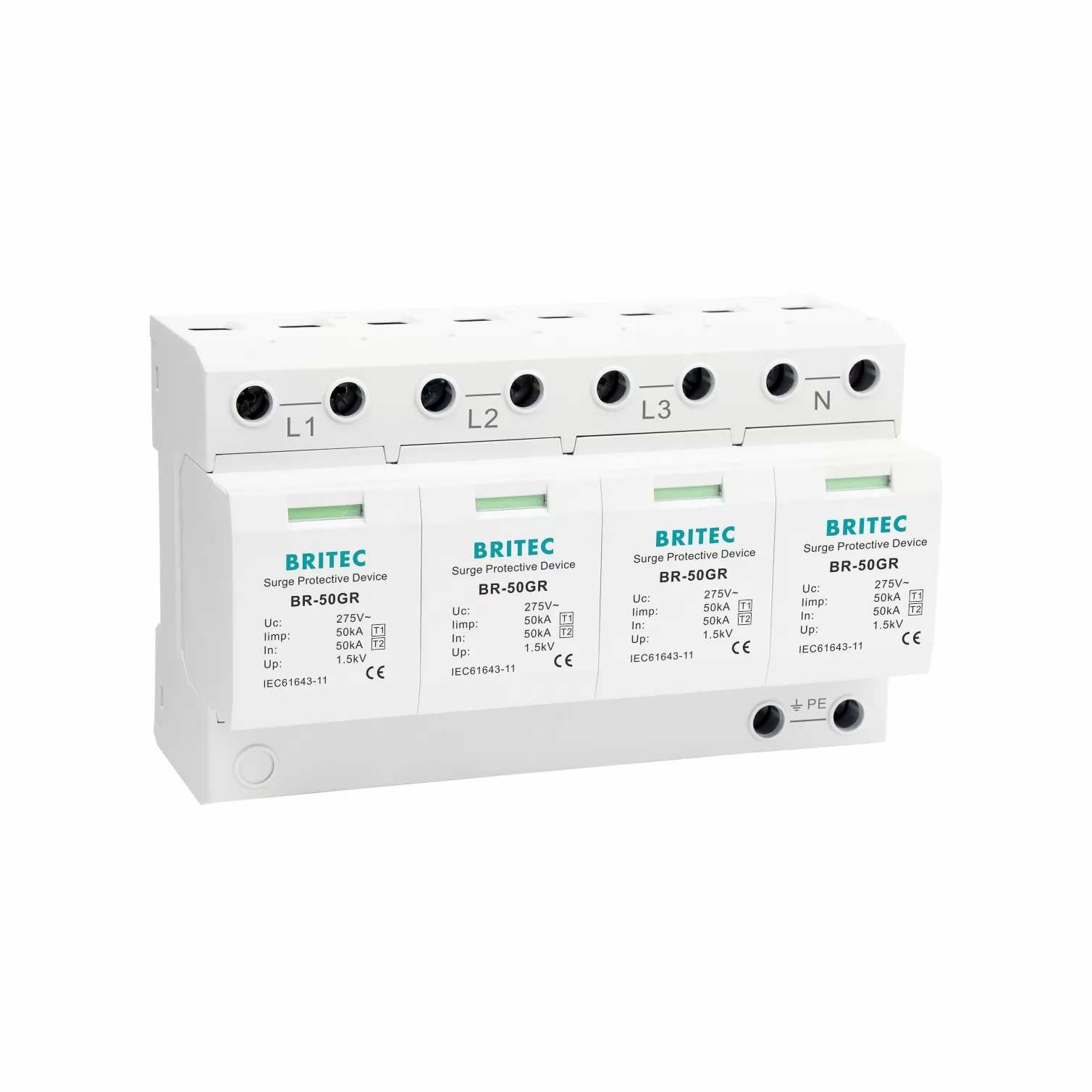BR-50GR 4P Type 1 50kA Surge Arrester for TNS