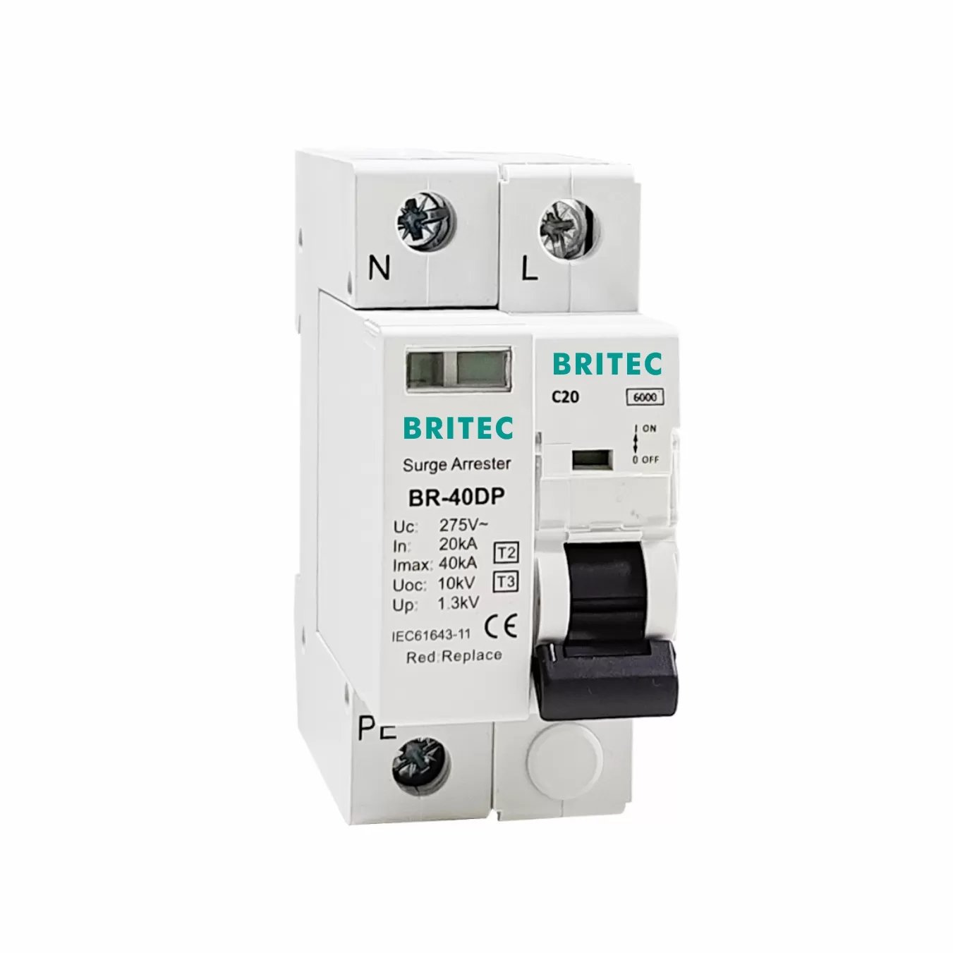 BRCB-15/30/40 Type 2 Surge Protection Device Combined With Mini Circuit Breaker
