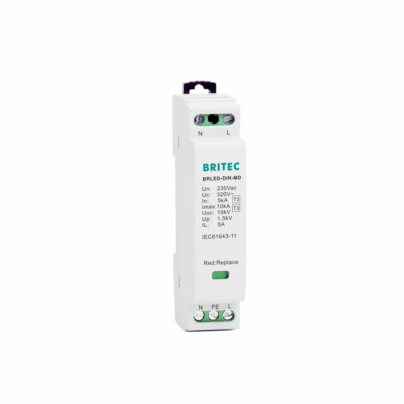 BRLED-DIN-MD 10kA 10kV LED Surge Protection Device