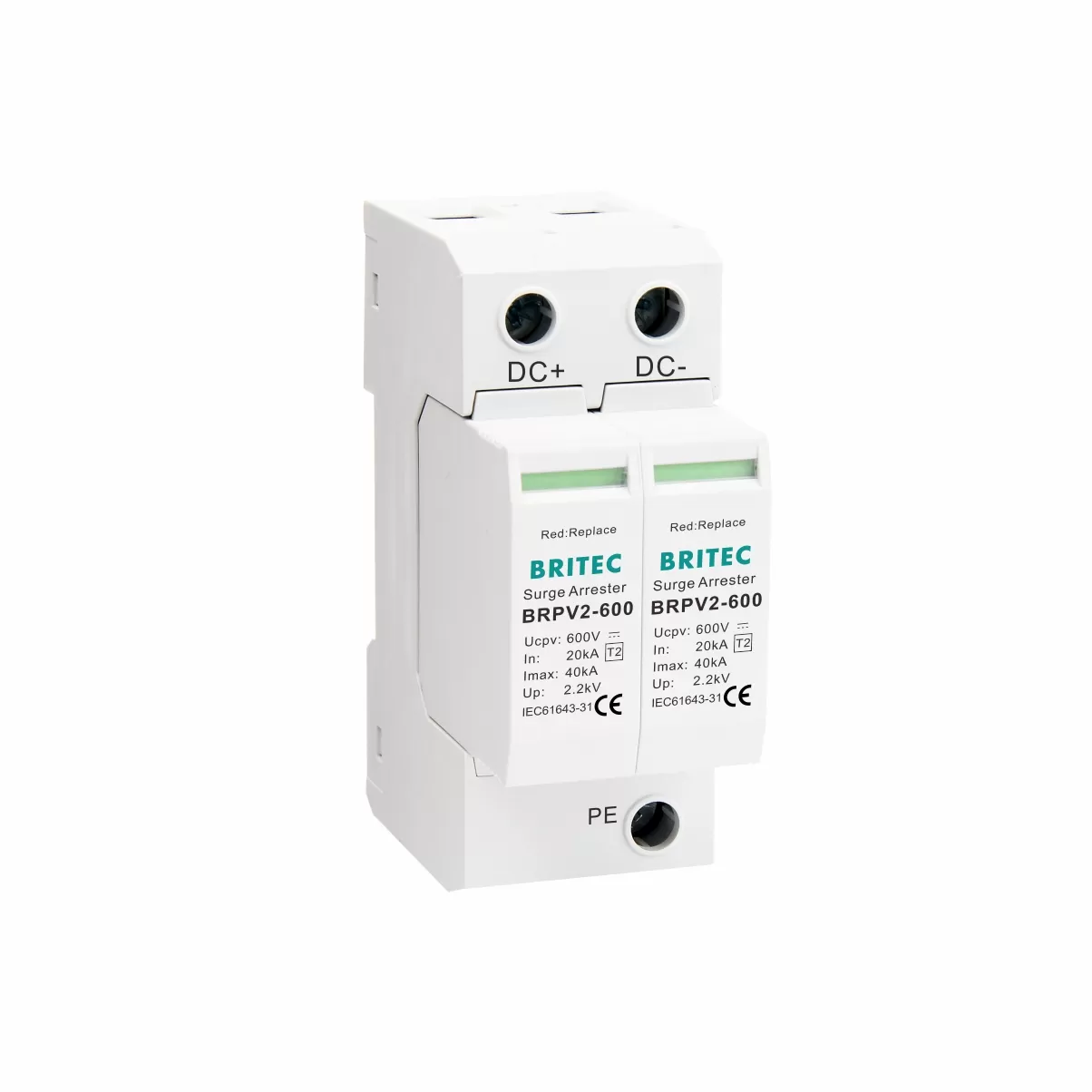 BRPV2-600 Type 2 Surge Protection Device for PV upto 600V 2 Mod