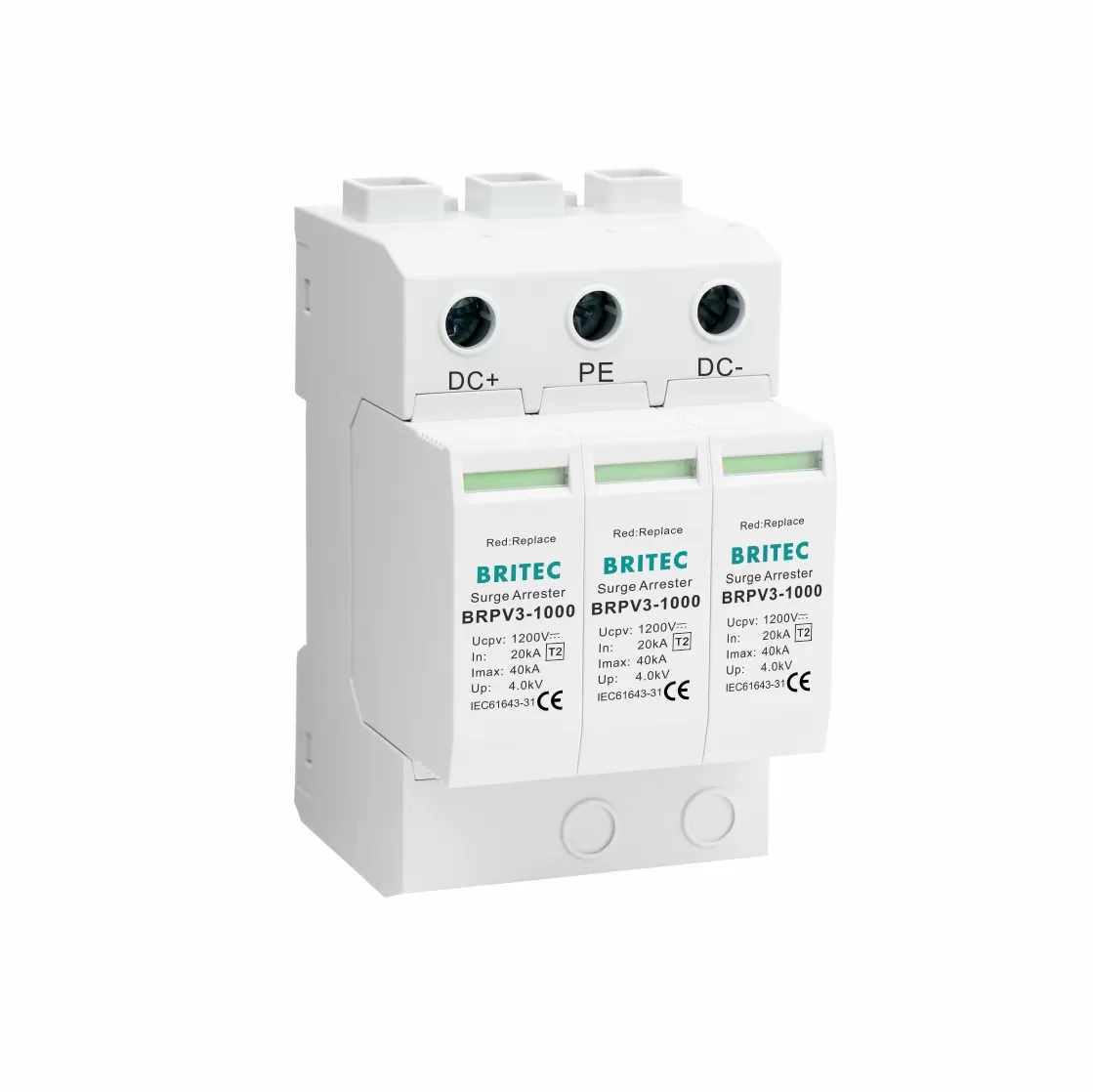 BRPV3-1000 Type 2 Surge Protection Device for PV upto 1000V