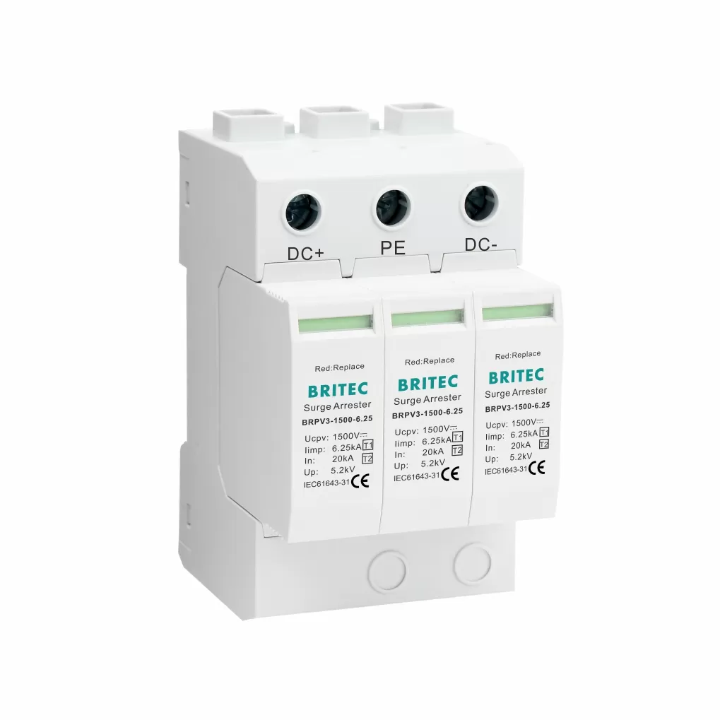 BRPV3-1500-6.25 T1+T2 1500V 6.25kA PV Surge Protection Device