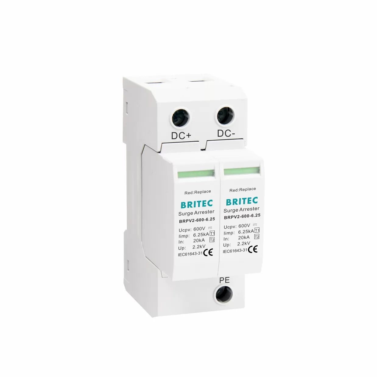 BRPV2-600-6.25 Type 1+2 Surge Protection Device for PV upto 600V 2 Mod